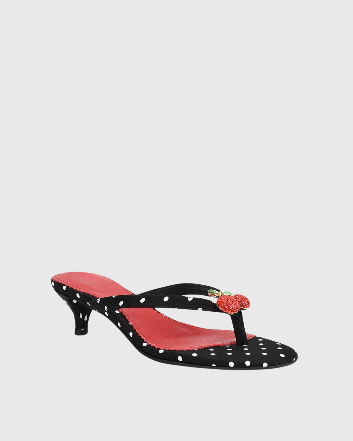 Peta Rhinestone Cherry Polka Dots Slippers