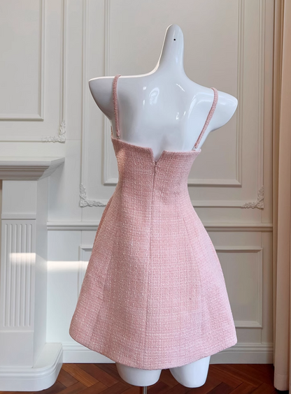 New Simple Pink Spaghetti Strap A-line Short Homecoming Dresses TP3918