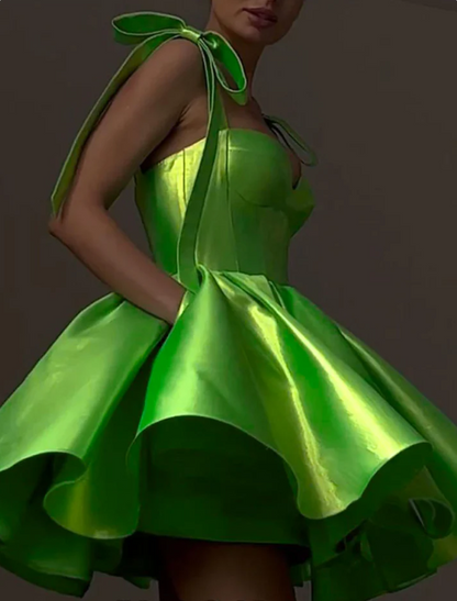 Vintage Sweetheart Straps A-Line Lace-up Homecoming Dress Party Dress Short Cocktail Dress TP4809