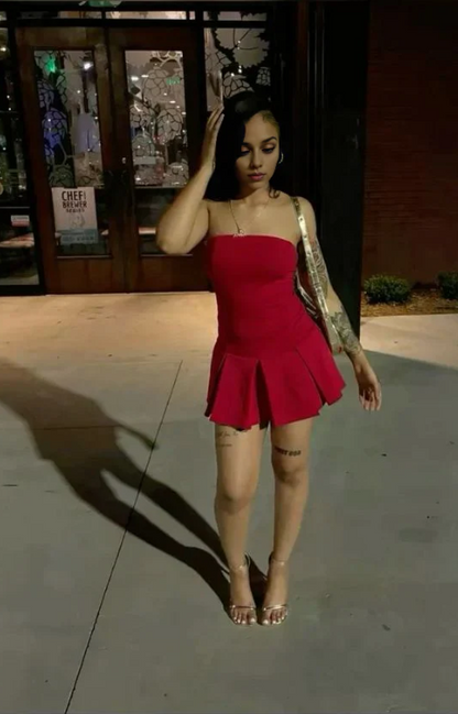 Vintage Red Strapless Sheath Homecoming Dress Party Dress Mini Cocktail Dress TP4807