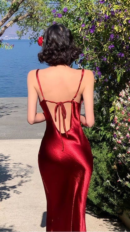 Red Sheath Prom Dress, Summer Party Dress