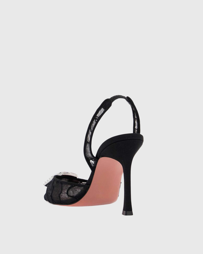 Reese Rhinestone Lace Pumps In Black