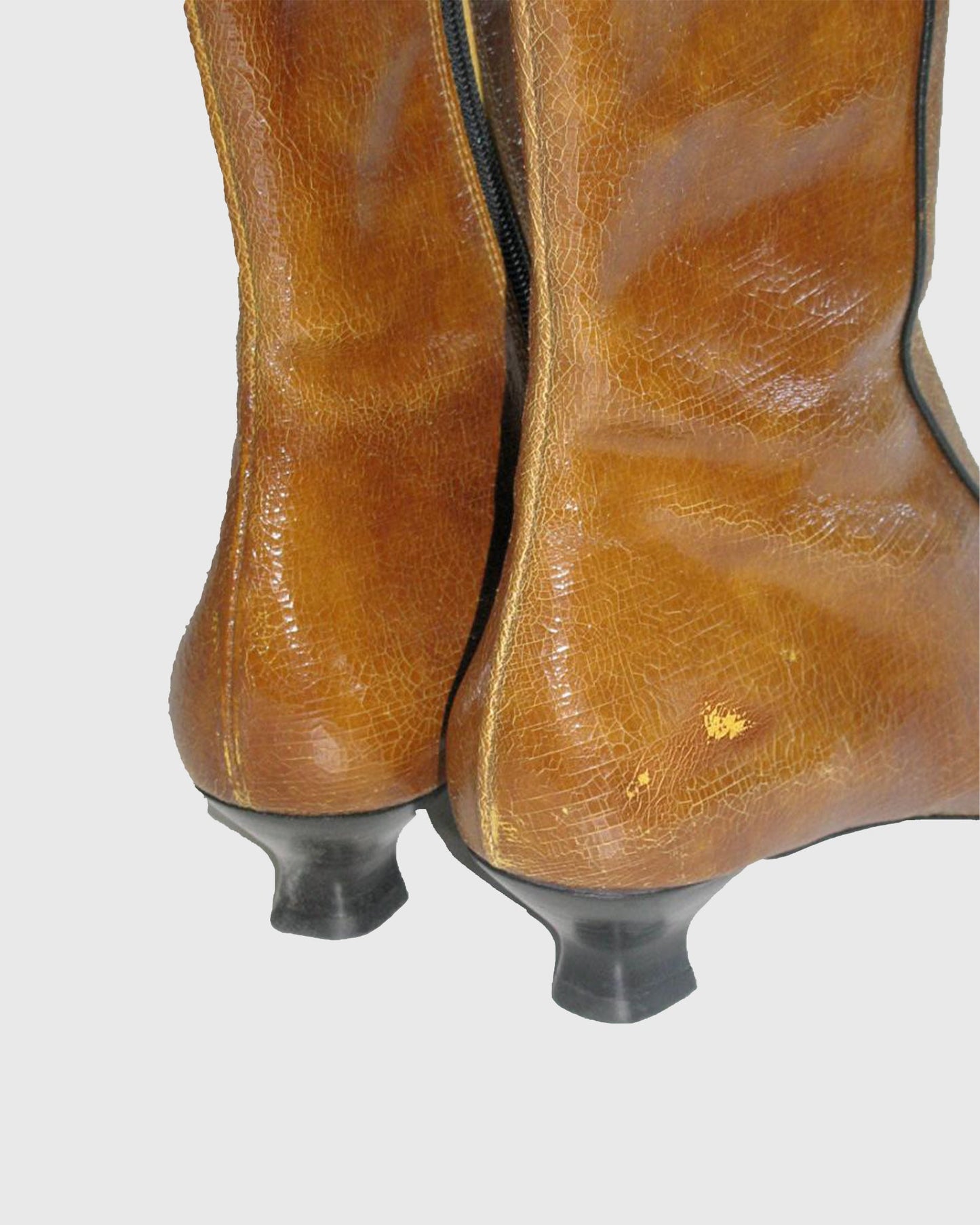 Regina Buckle Texture Leather Knee High Boots In Brown