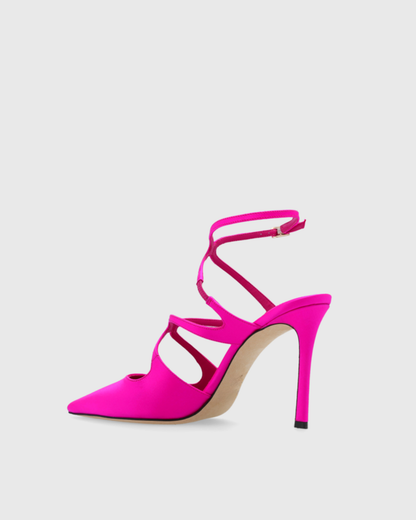 Reign Satin Strap Pumps In Hot Pink