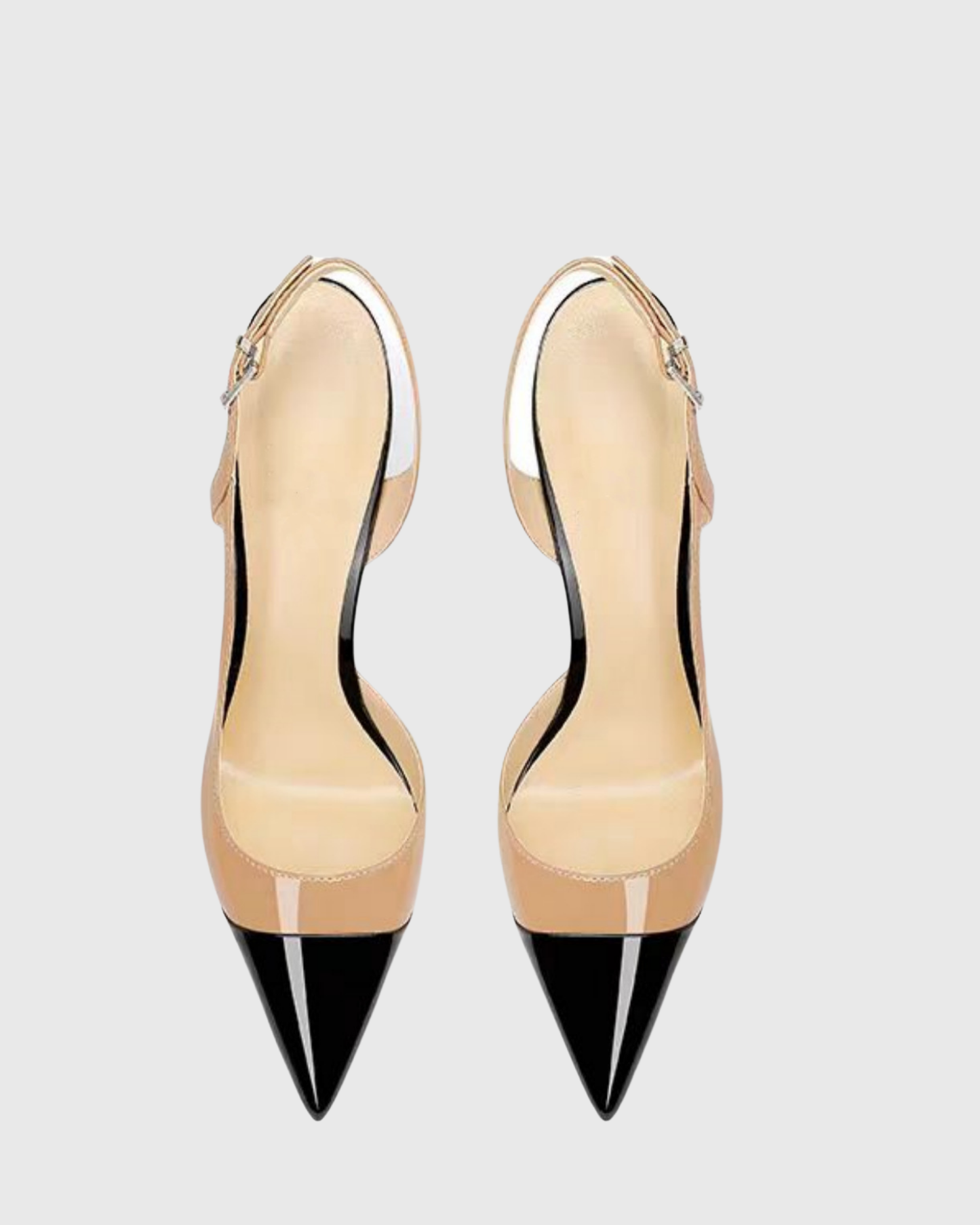 Reina Black And Beige Splicing Pumps