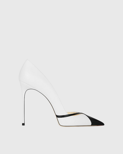 Reina  Black And White Splicing Pumps