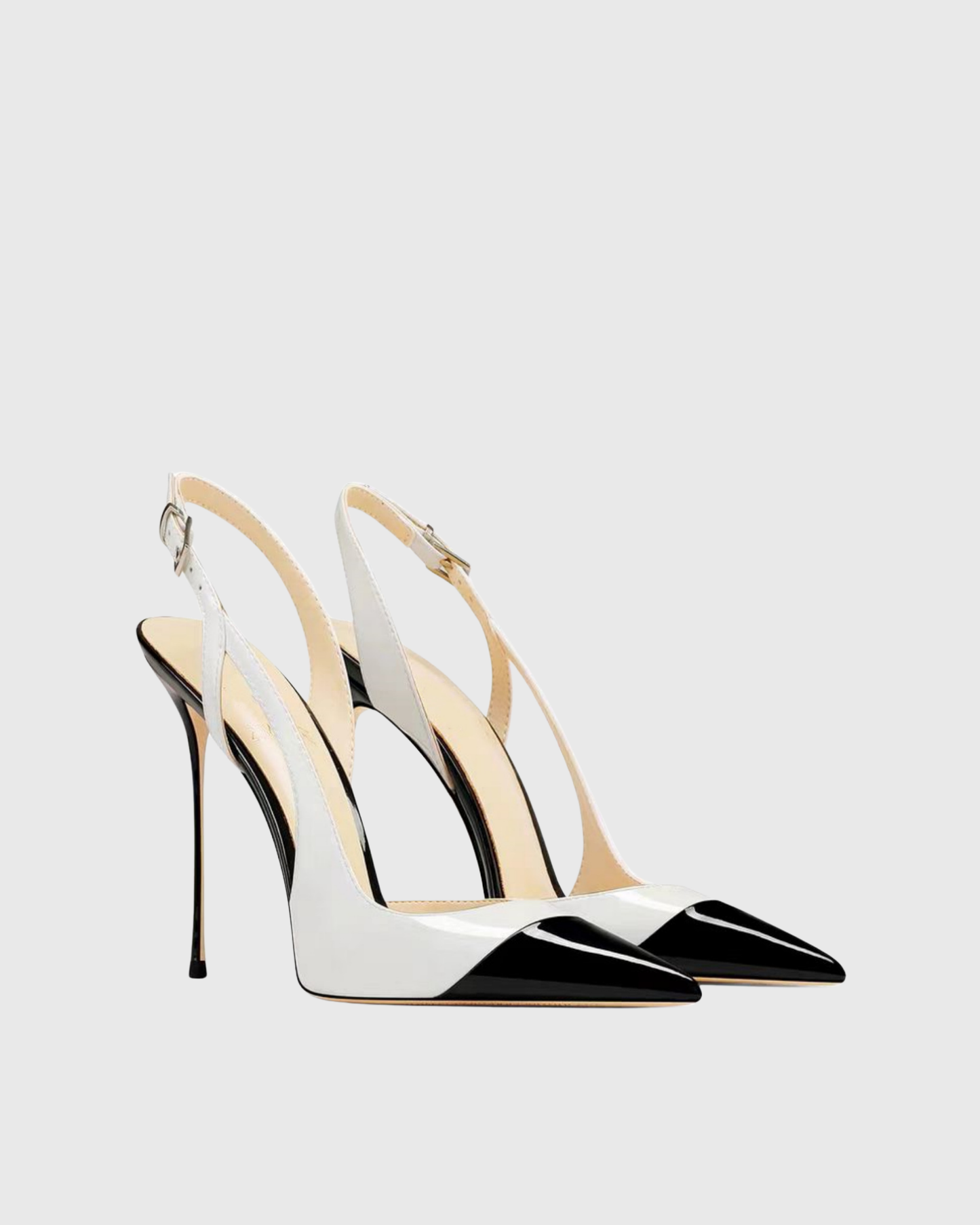 Reina Black And White Splicing Pumps