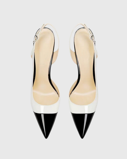 Reina Black And White Splicing Pumps