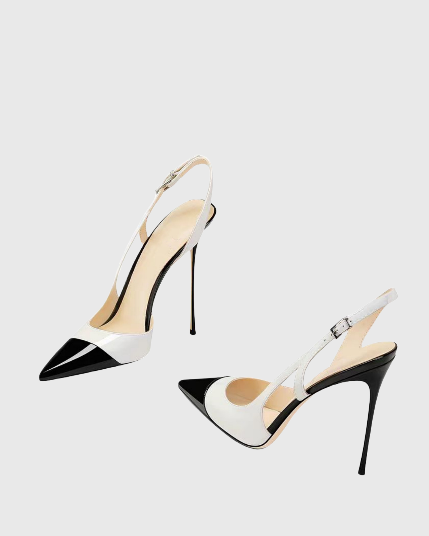 Reina Black And White Splicing Pumps