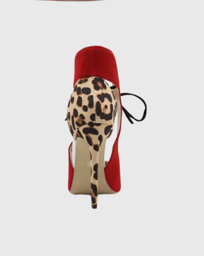 Remy Red Leopard Print Panel Pumps