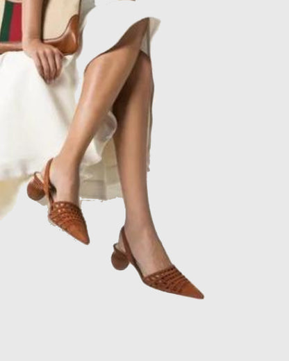 Renza Cutout Slingback Sandals In Brown