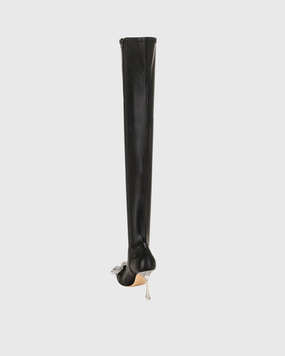 Rina Crystal Bow Hybrid Over The Knee Boots