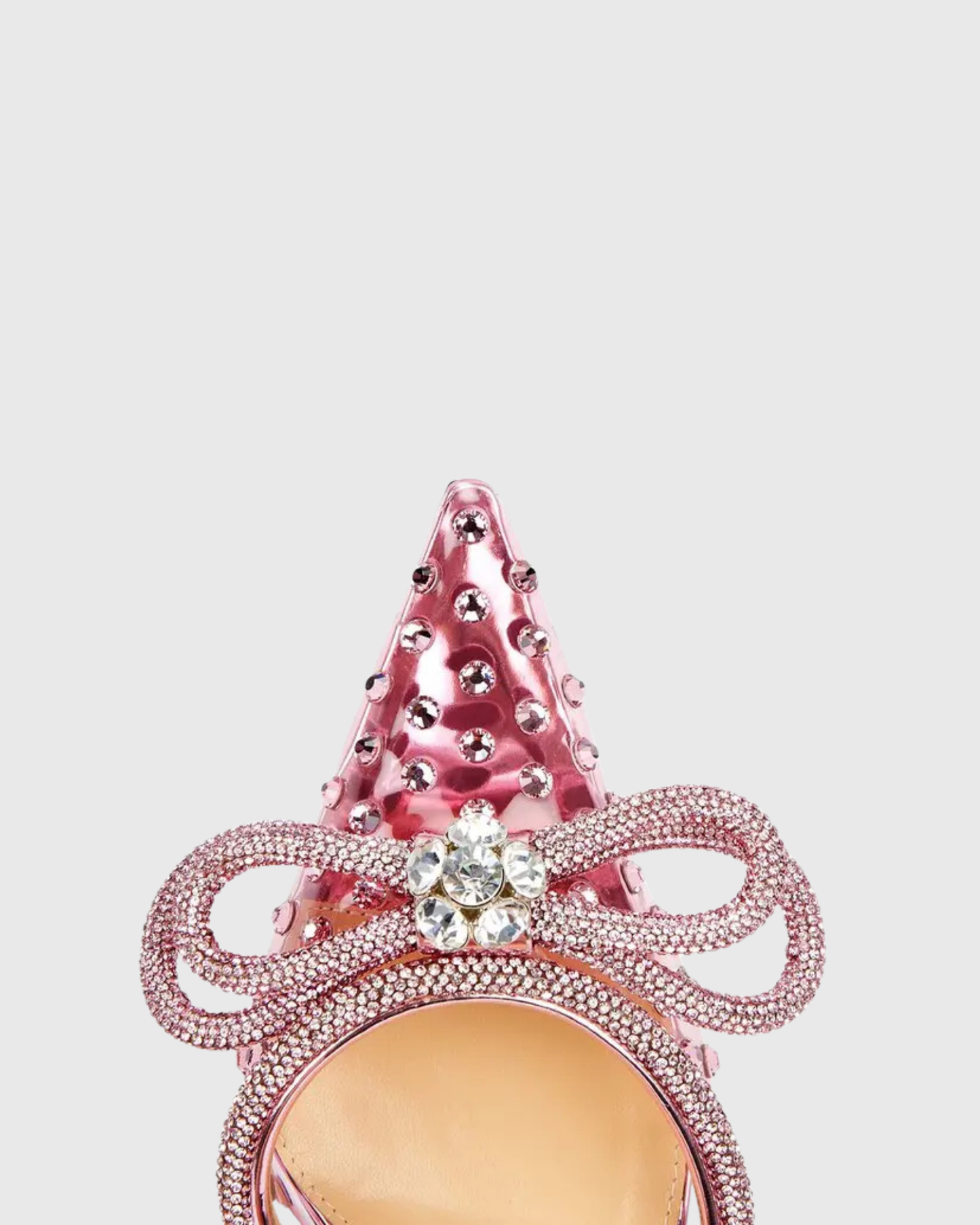 Rina Cyrstal Bow PVC Mules In Pink