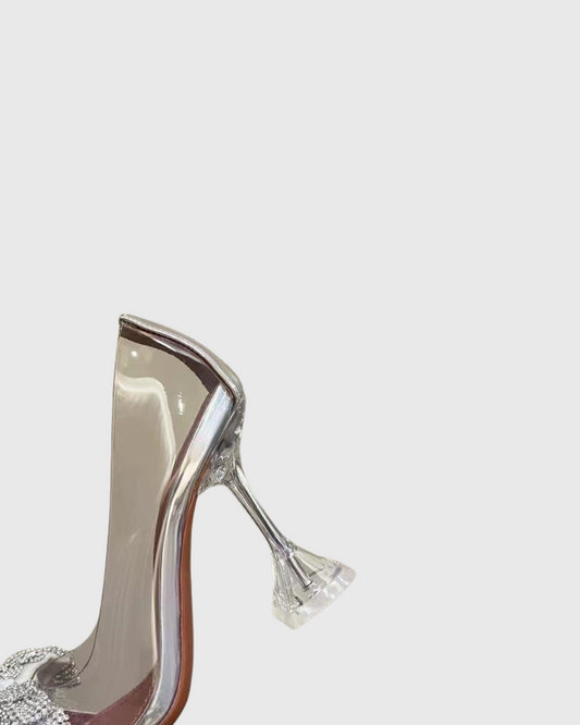 River Sparkle Bow Flared Heels