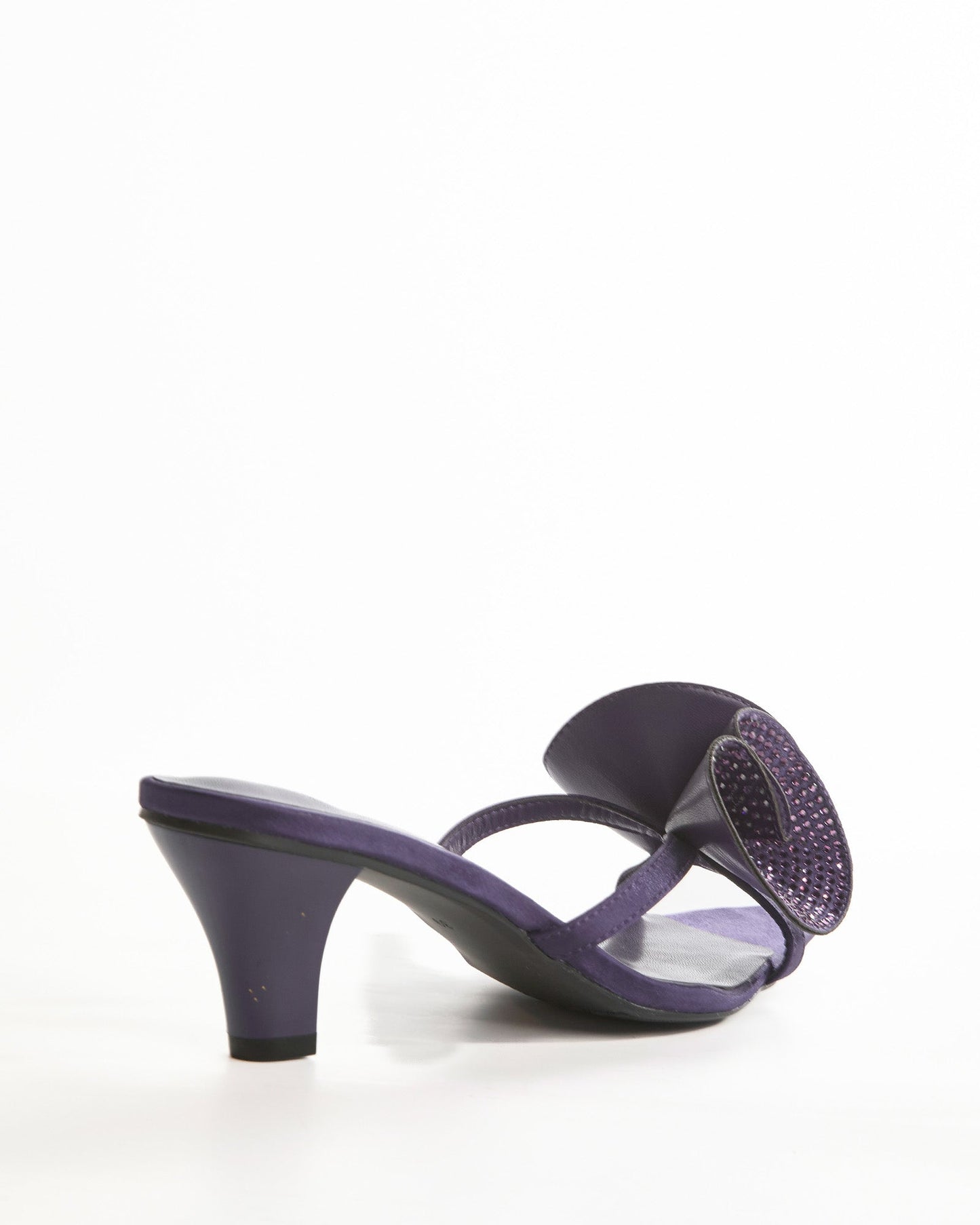 Roberta Rhinestone Flower Slippers In Purple