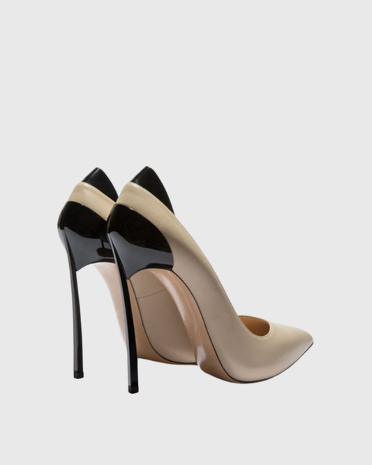 Robin Beige Black Splicing Pumps