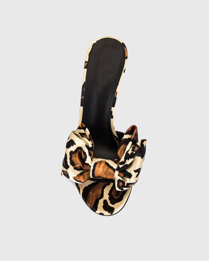 Romana Leopard Print Bow Slippers