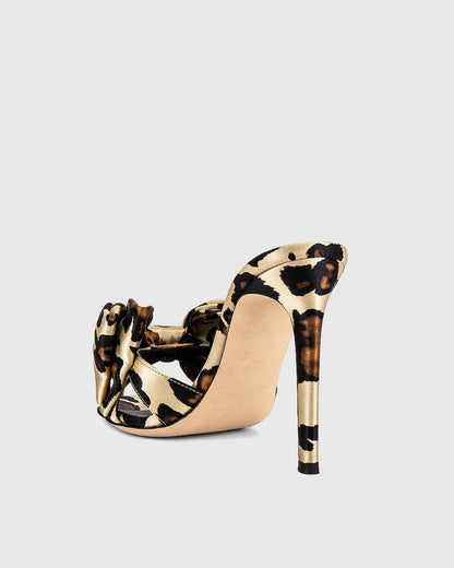Romana Leopard Print Bow Slippers