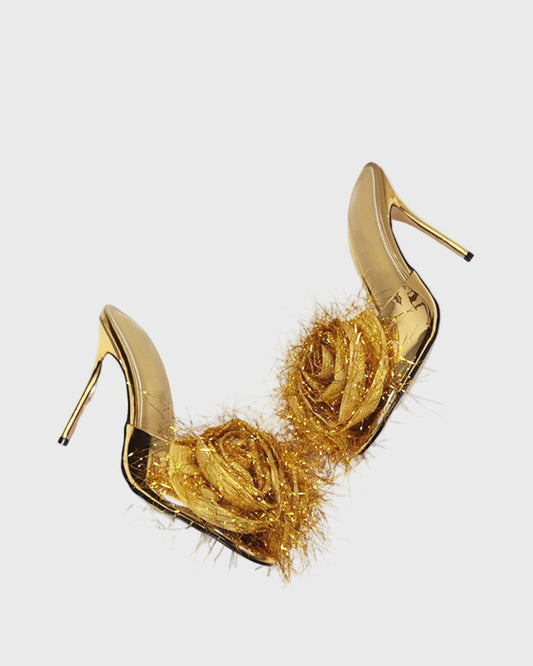 Rosalba Rose Mules In Gold