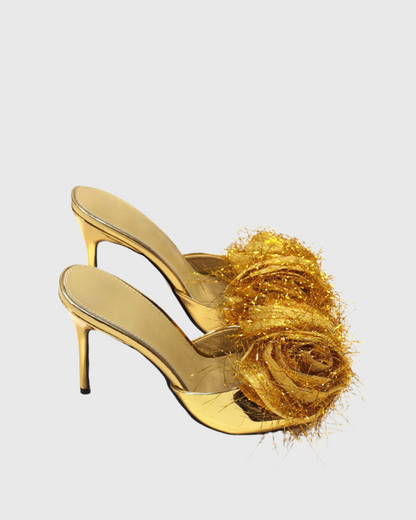 Rosalba Rose Mules In Gold