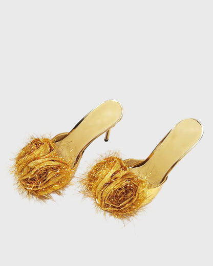 Rosalba Rose Mules In Gold