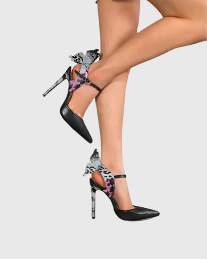 Rossa Butterfly Strap Pumps In Black