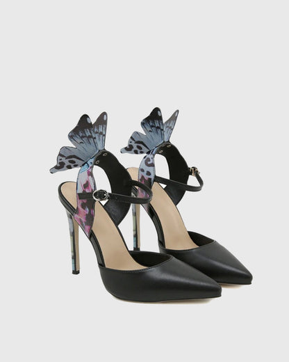 Rossa Butterfly Strap Pumps In Black