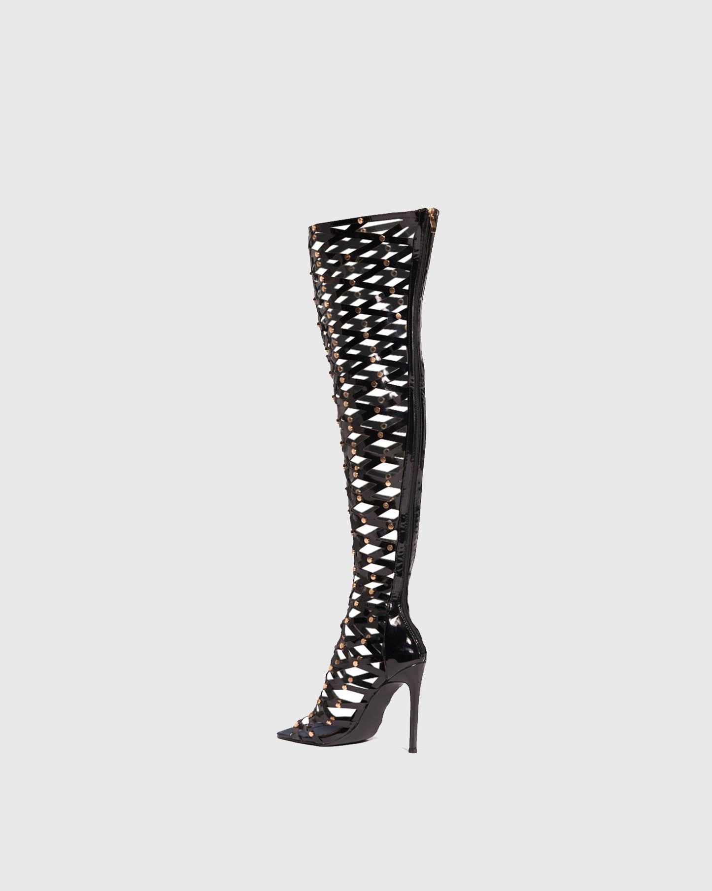 Rossella Cutout Caged Knee High Boots
