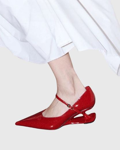 Ruth Leather Alien Heels In Red