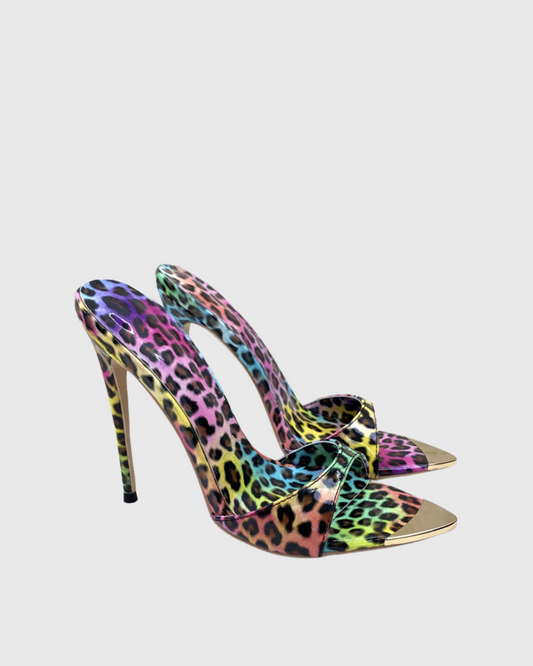 Rylee Leopard Print Slippers In Multicolor