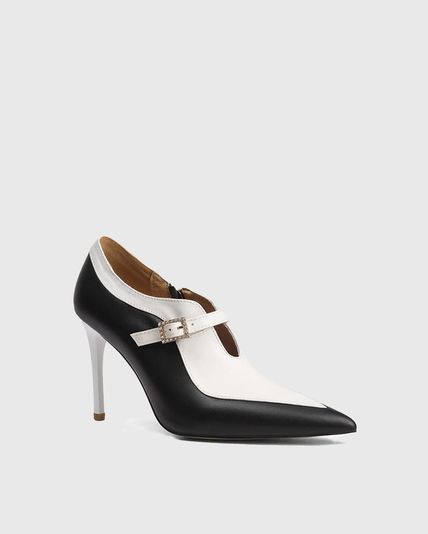 Sabah Two Tone Strap Pumps In Monochrome
