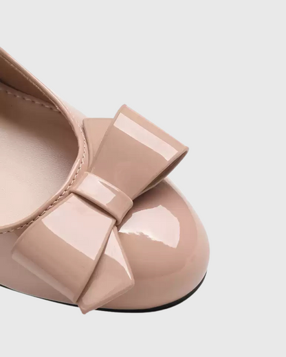 Sabri Bow Irregular Pumps In Beige