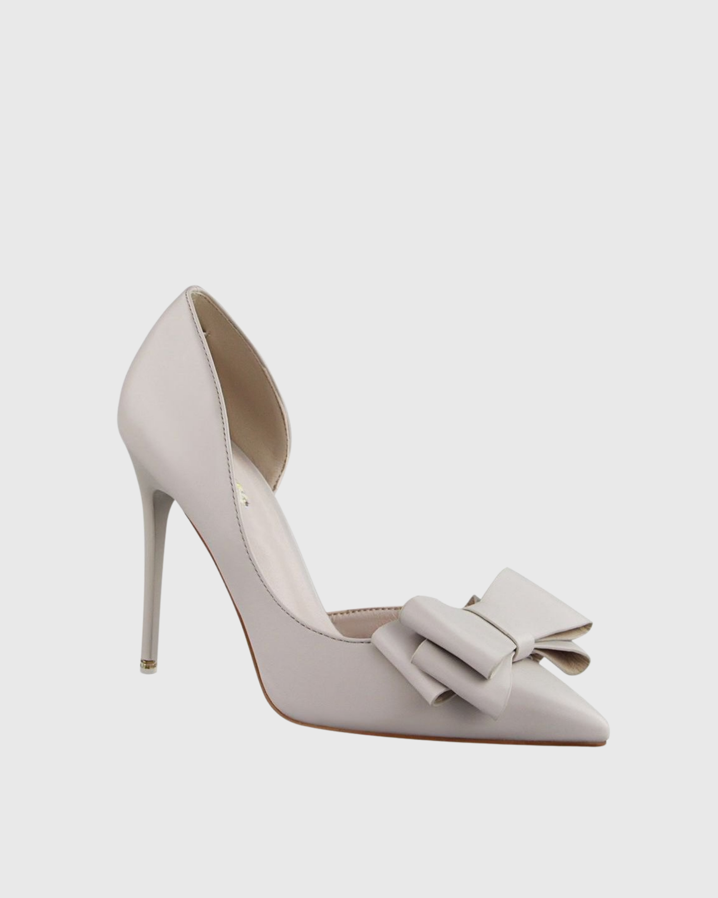 Sabri Bow Satin Irregular Pumps In Grey
