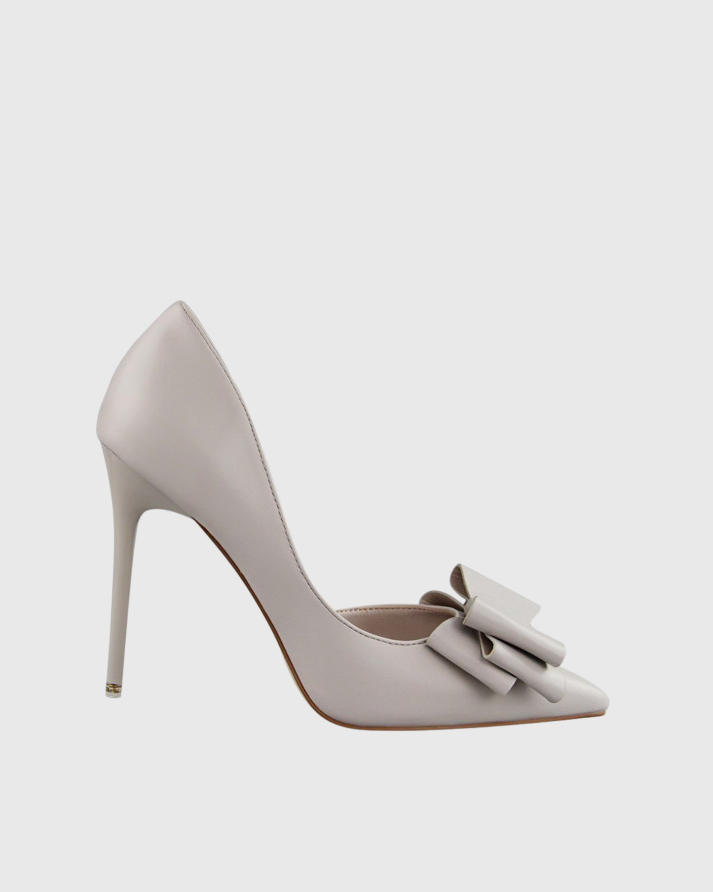 Sabri Bow Satin Irregular Pumps In Grey
