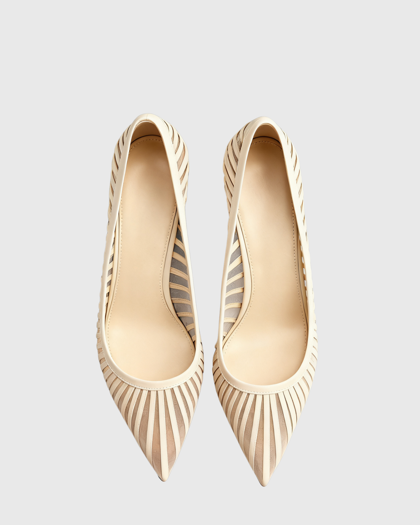 Sada Stripe Mesh Pumps In White