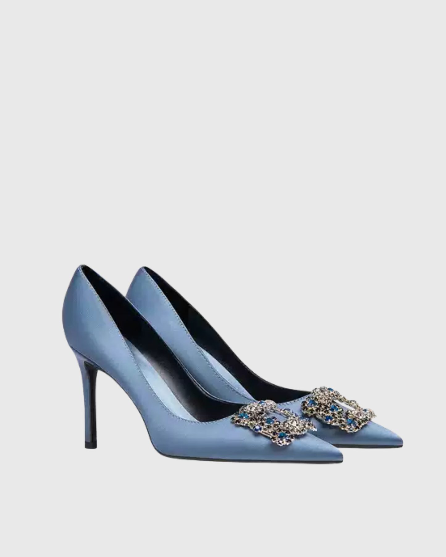 Sadah Rhinestone Buckle Pumps In Blue