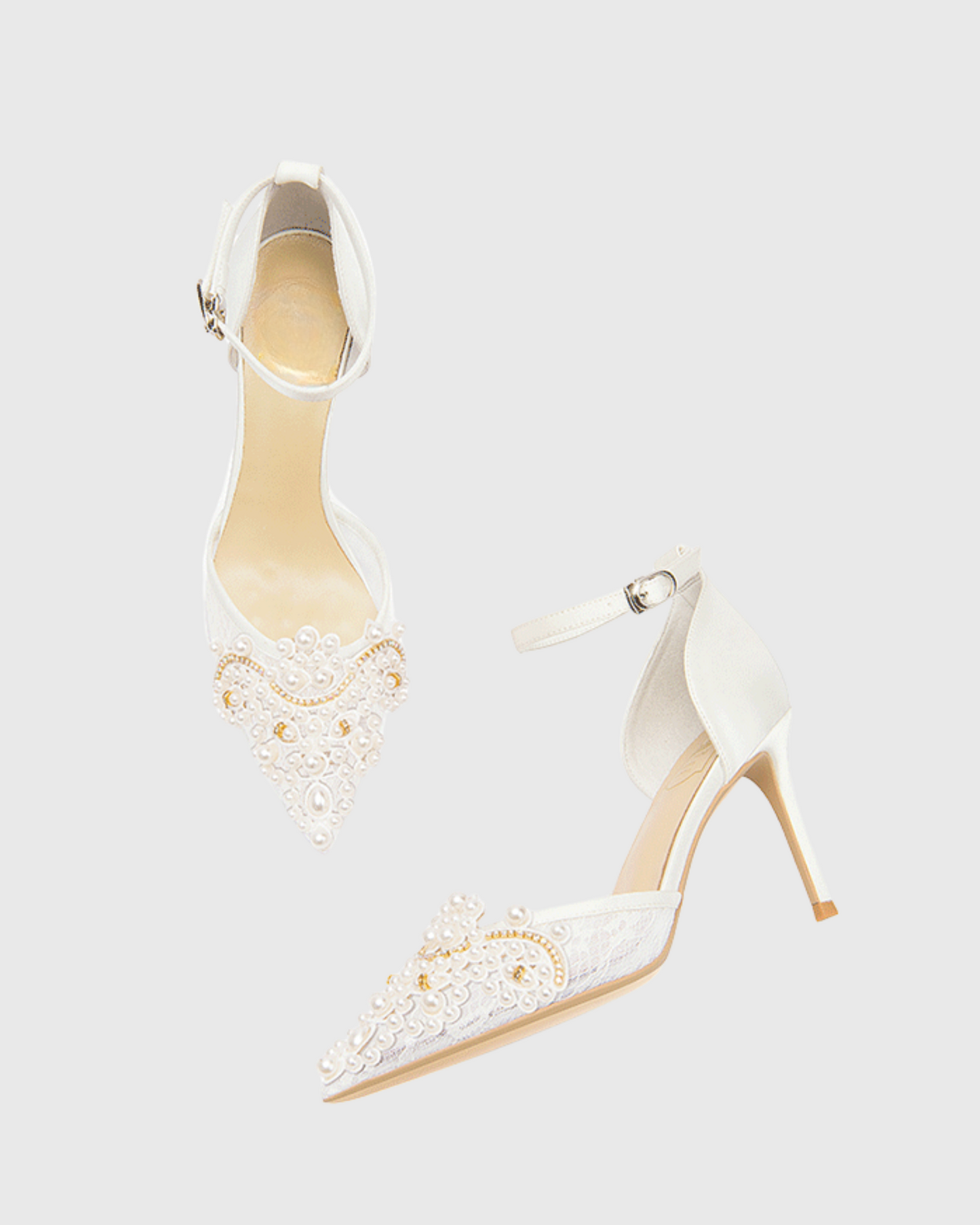 Sadb Pearl Strap Pumps In White