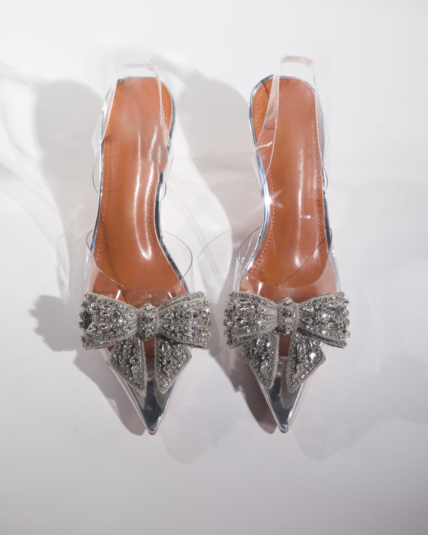 Sadzi Diamond Bow Pvc Slingback Sandals