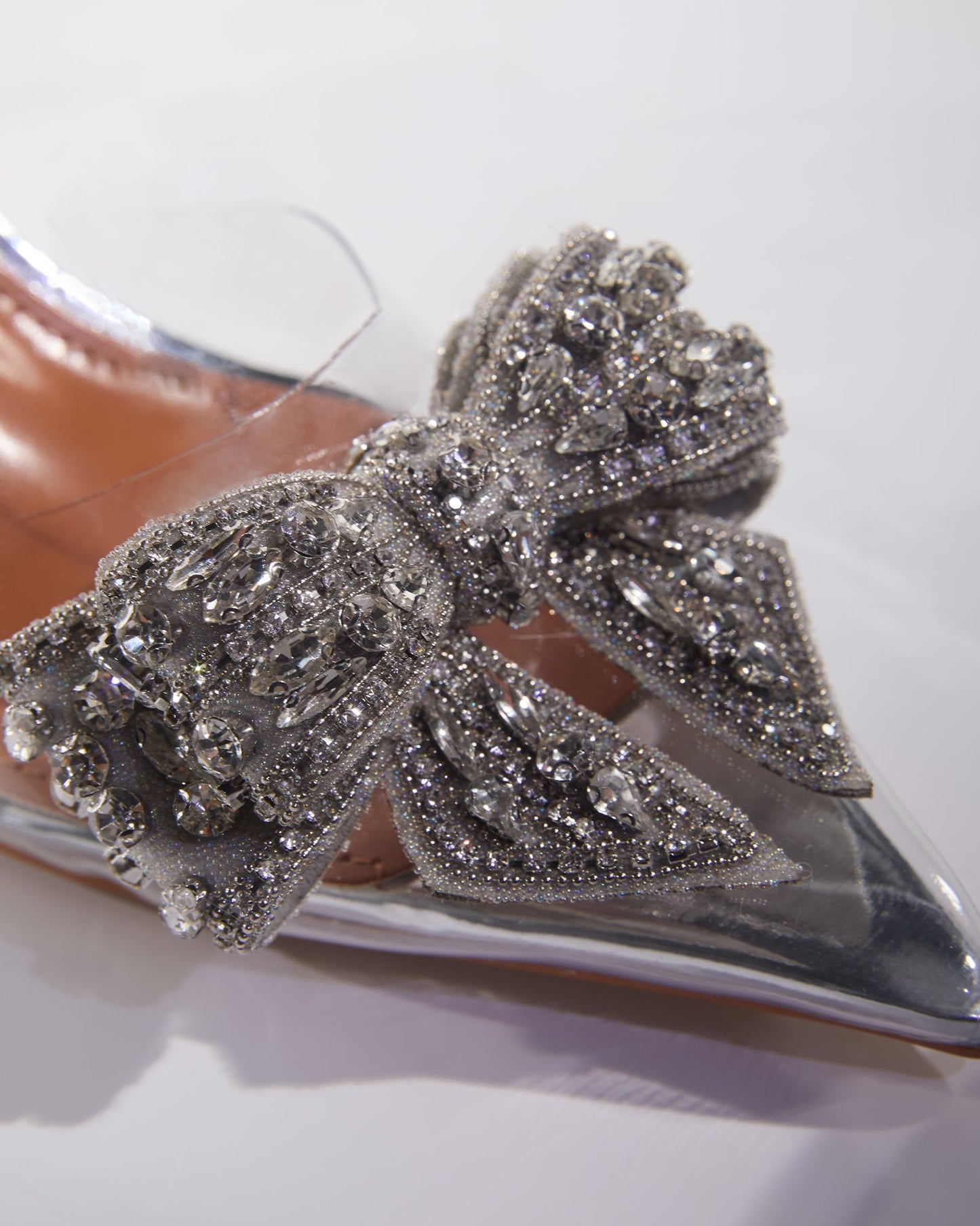 Sadzi Diamond Bow Pvc Slingback Sandals