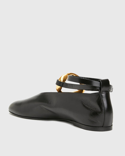 Saga Metal Ring Strap Ballet Flats