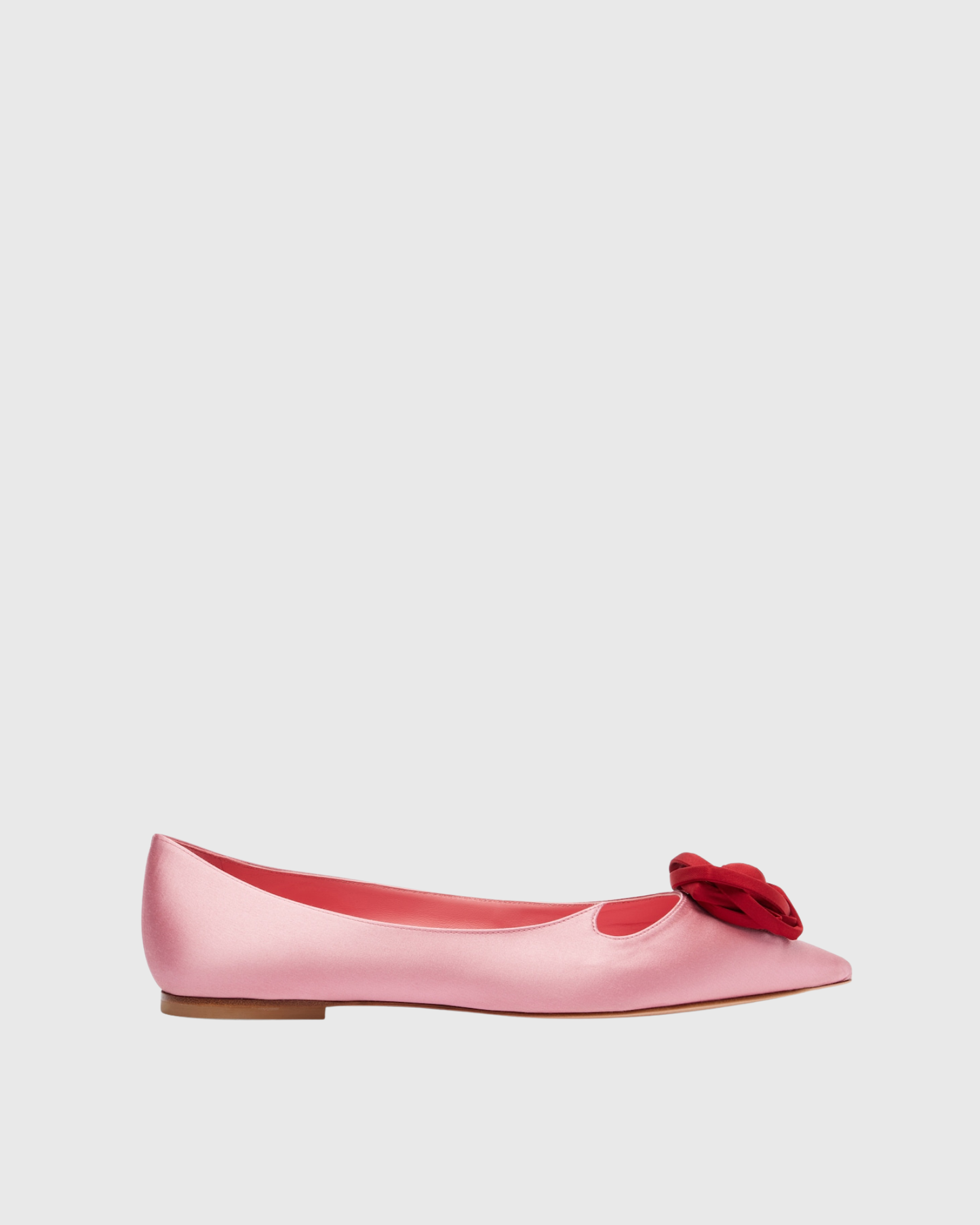 Sage Rose Satin Ballet Flats In Pink