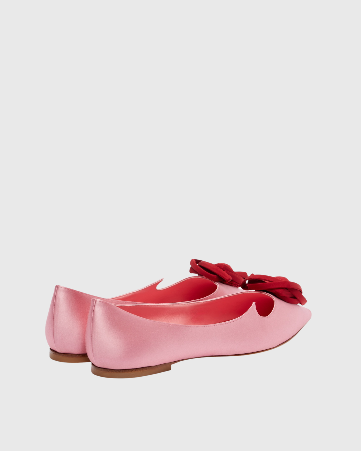 Sage Rose Satin Ballet Flats In Pink
