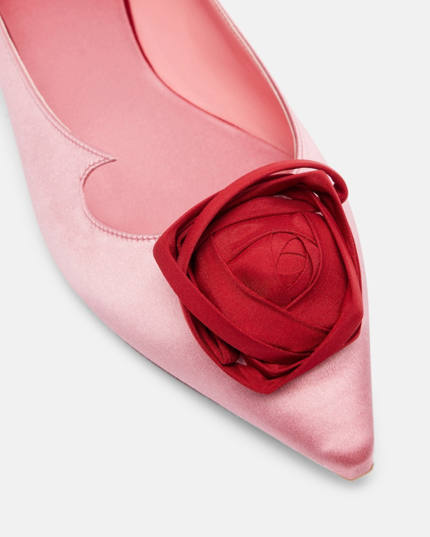 Sage Rose Satin Ballet Flats In Pink