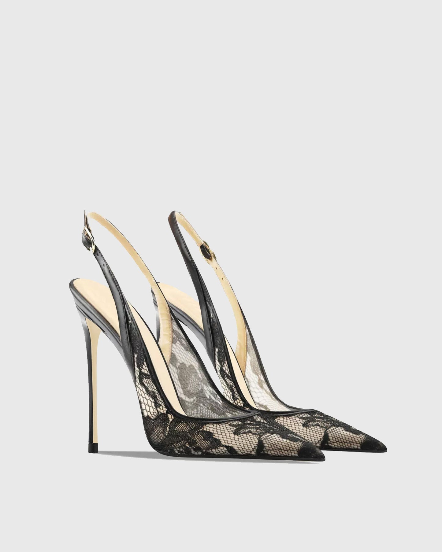 Saidi Lace Slingback Pumps In Black