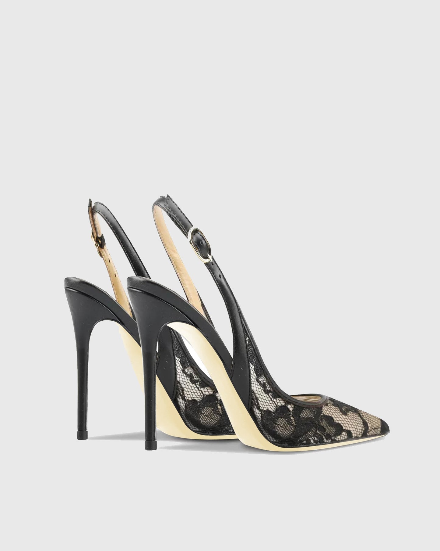 Saidi Lace Slingback Pumps In Black