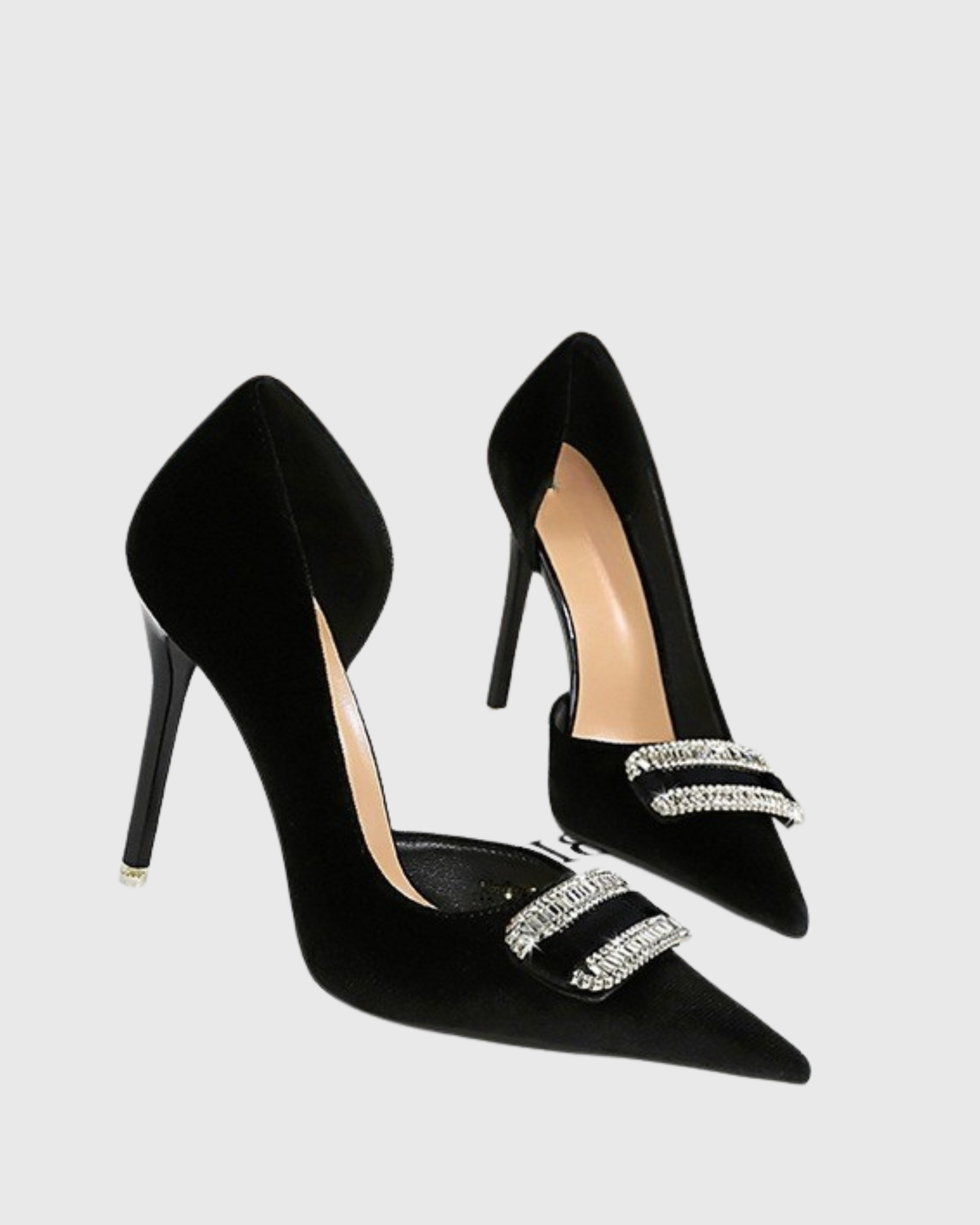 Saige Rhinestone Side Cut Pumps In Black