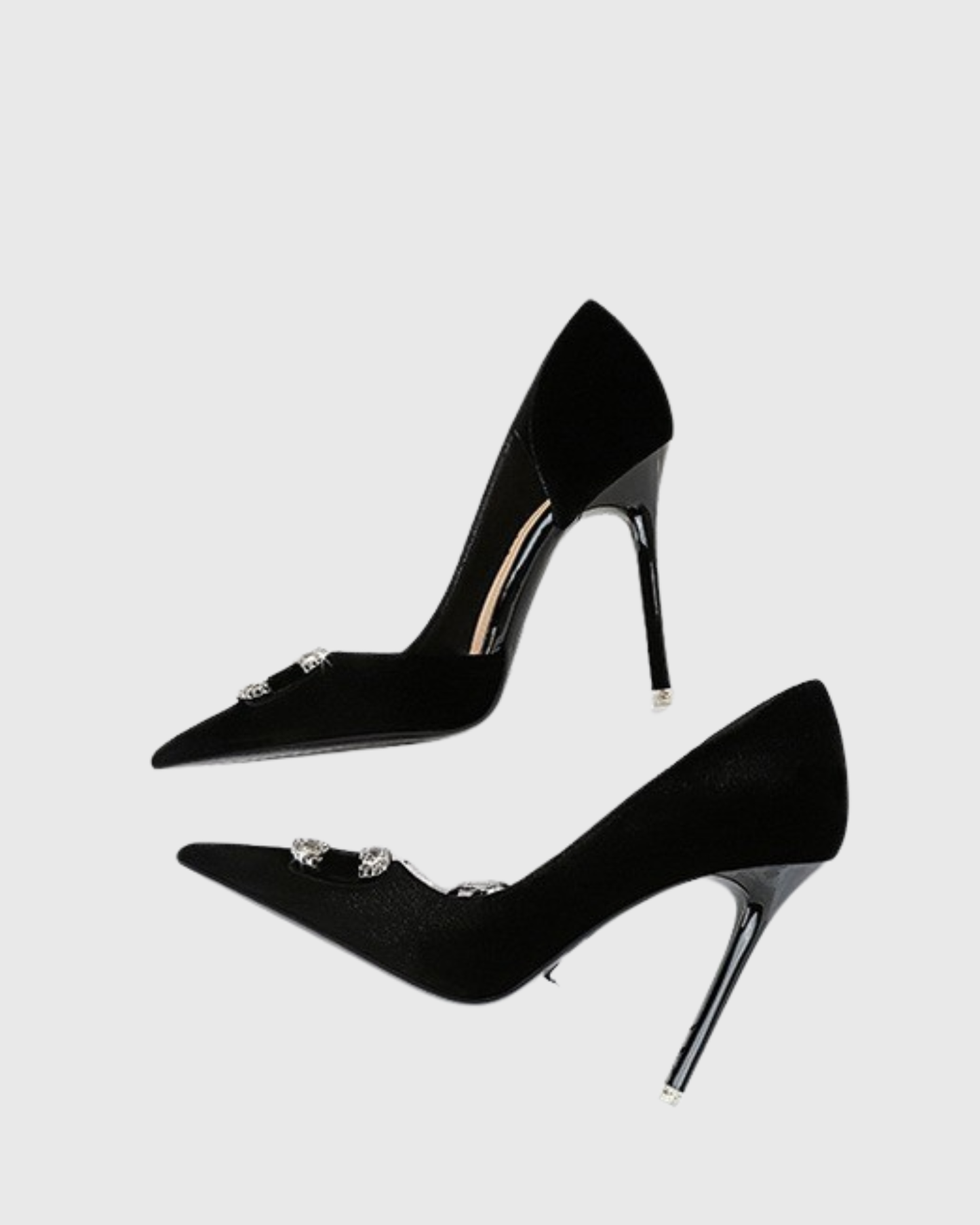 Saige Rhinestone Side Cut Pumps In Black