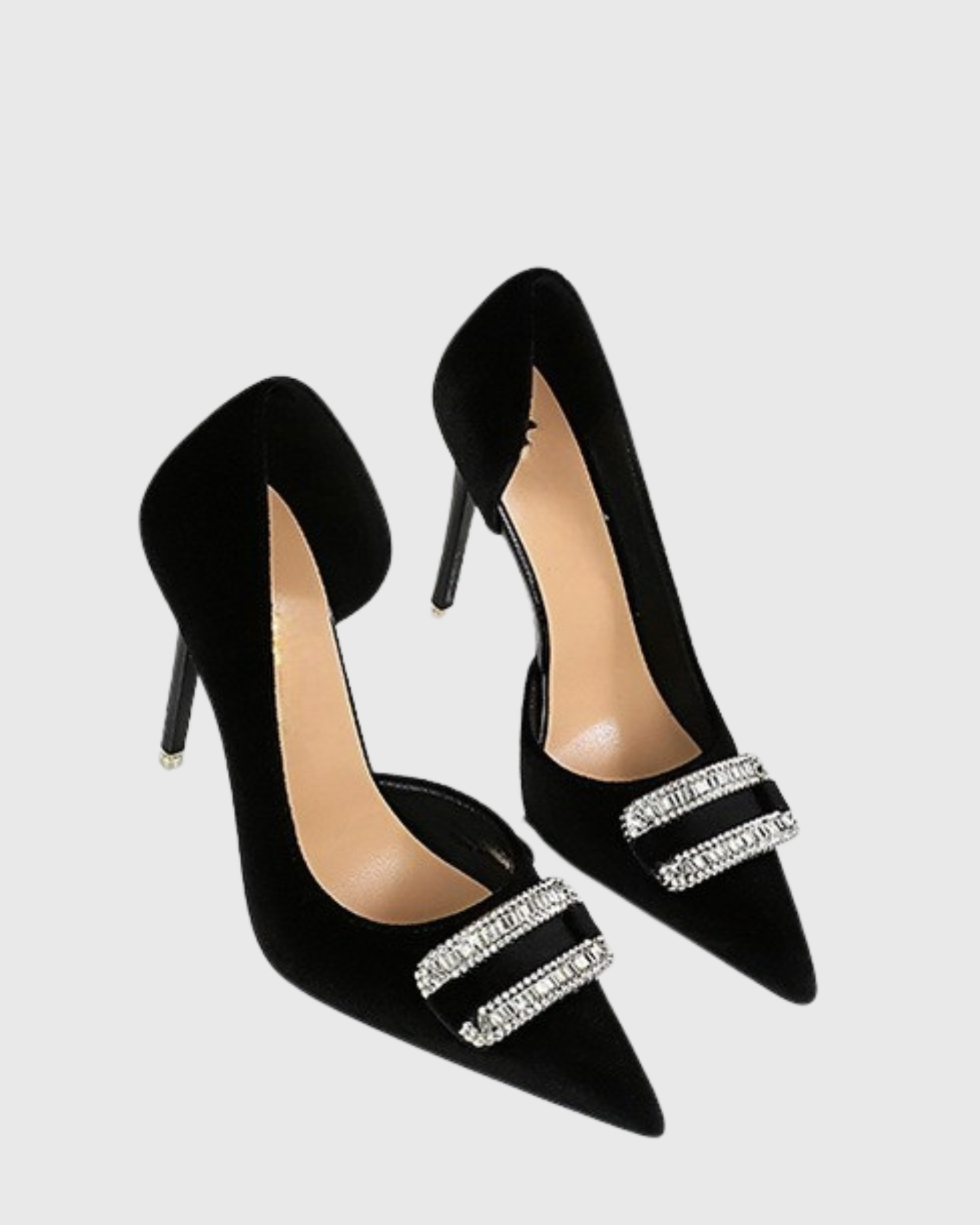 Saige Rhinestone Side Cut Pumps In Black
