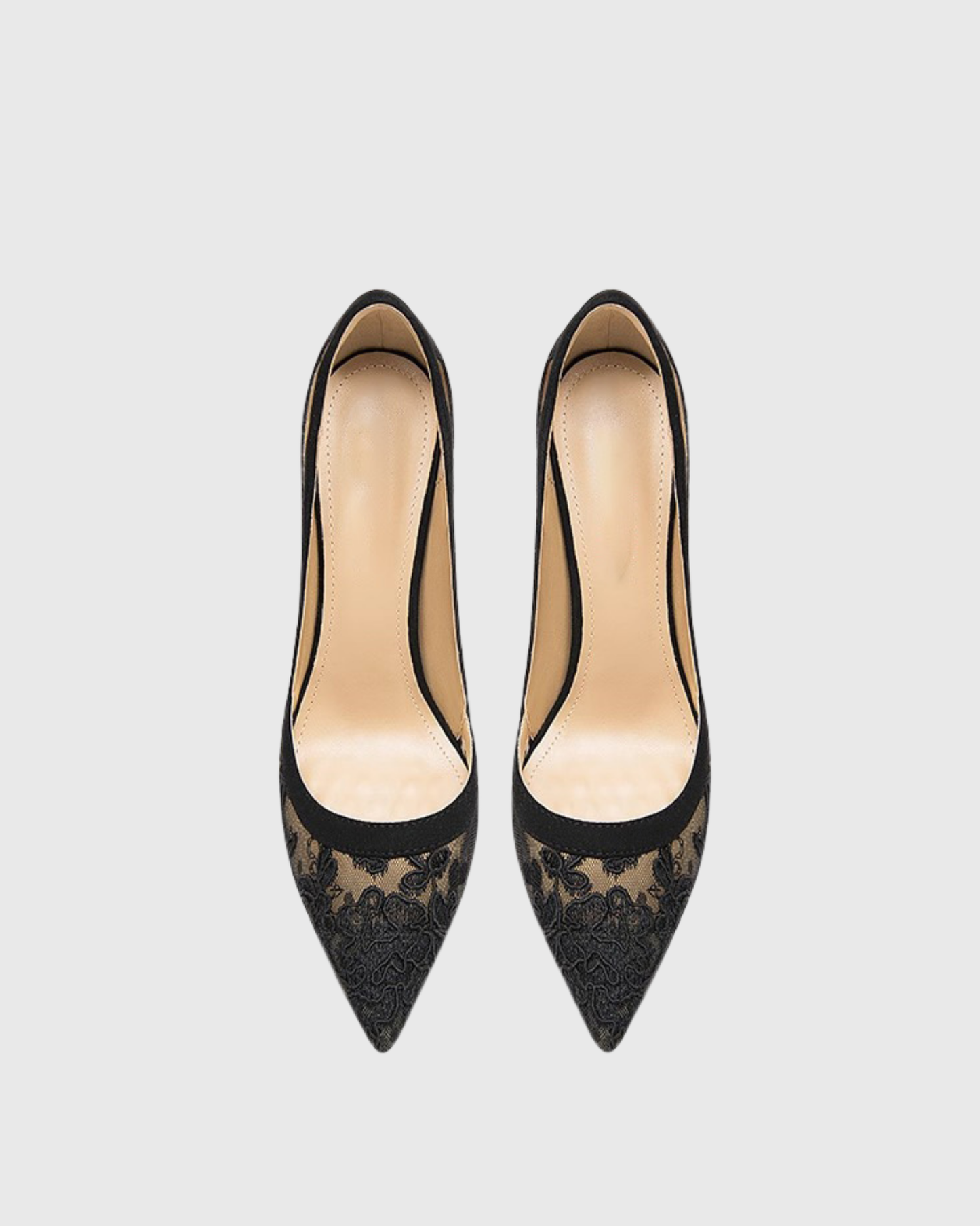 Saima Lace Cutout Pumps In Black