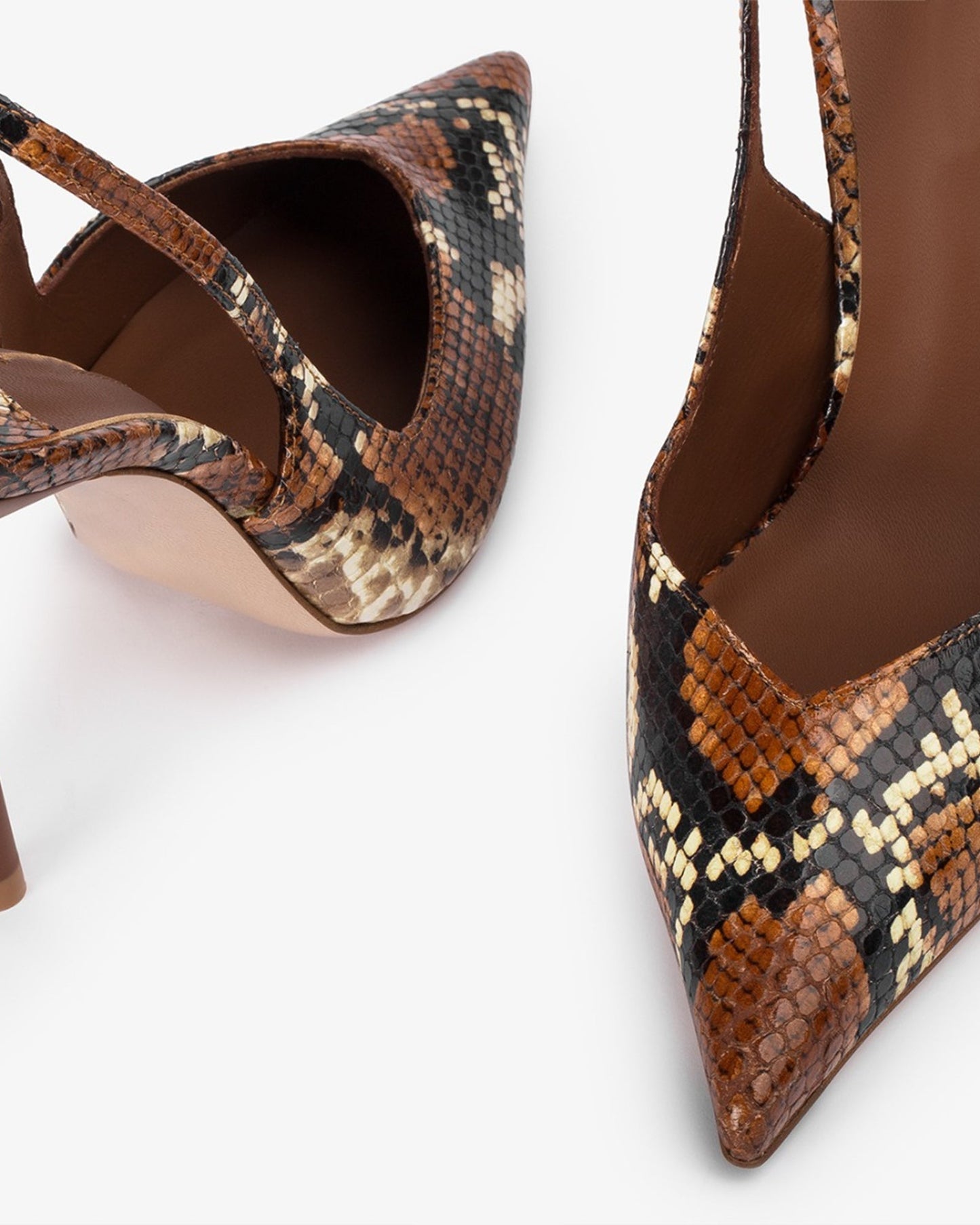 Saint Snake Print Slingback Pumps In Brown